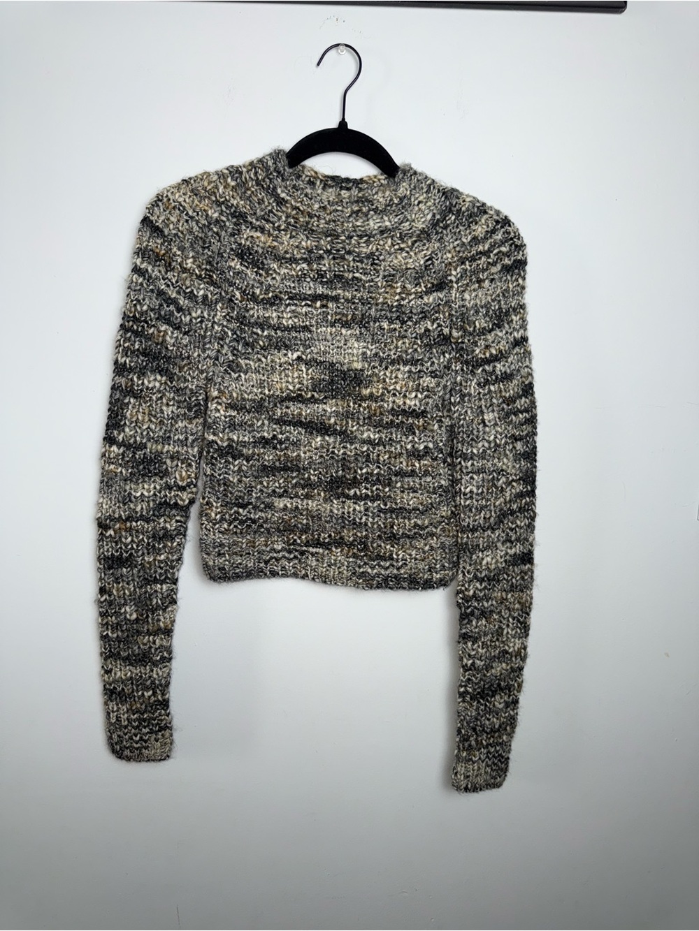 Wilfred Marled Neutral Turtleneck Sweater in Black, Gray, Cream